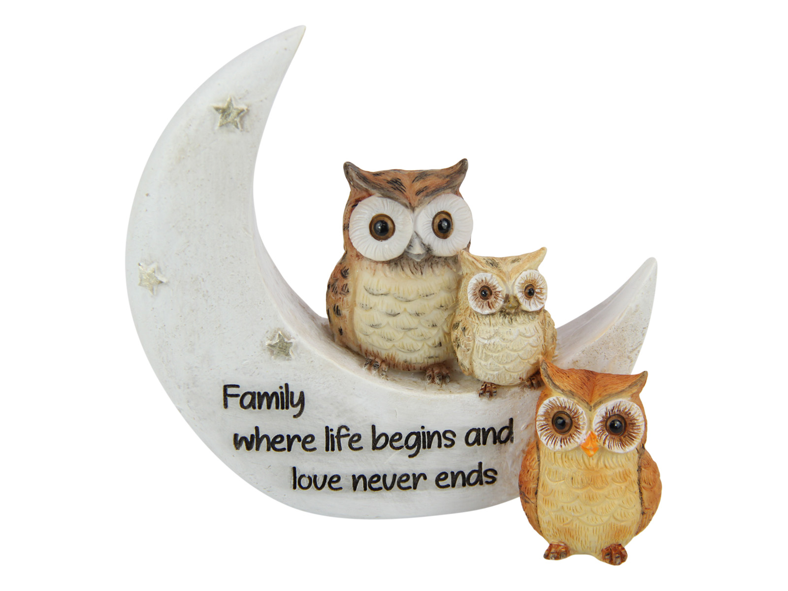 Owl Family on Inspirational Moon